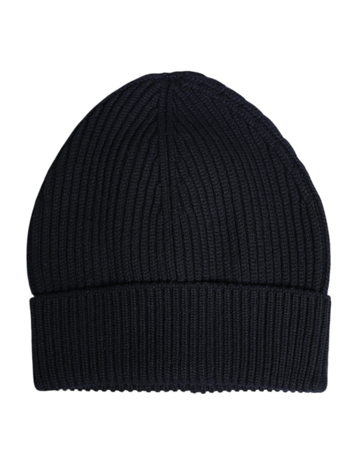 Dolce &amp; Gabbana Blue Cashmere Knitted Winter Beanie Hat