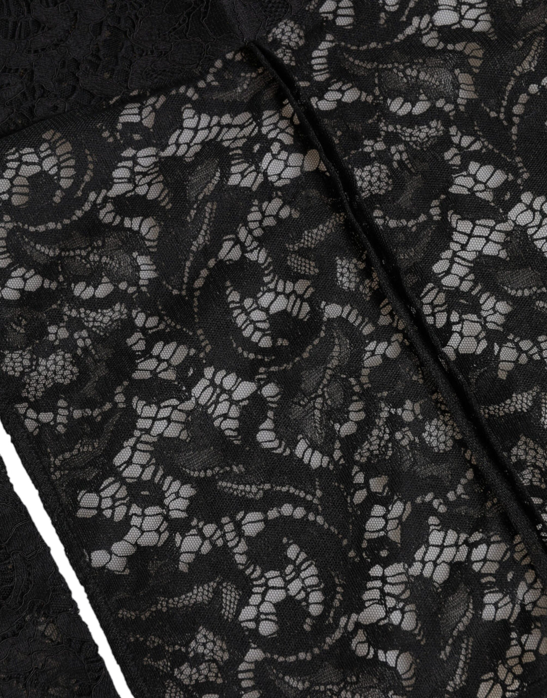 Dolce &amp; Gabbana Black Floral Lace Whole Head Wrap Hat