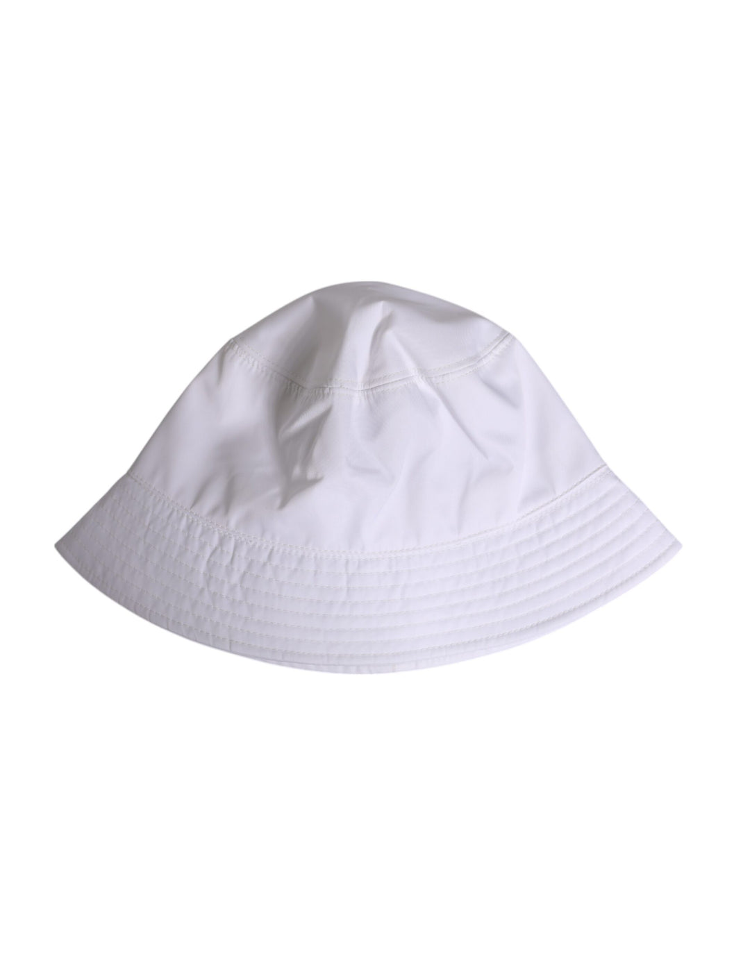 Dolce &amp; Gabbana White Cotton Wide Brim Bucket Hat