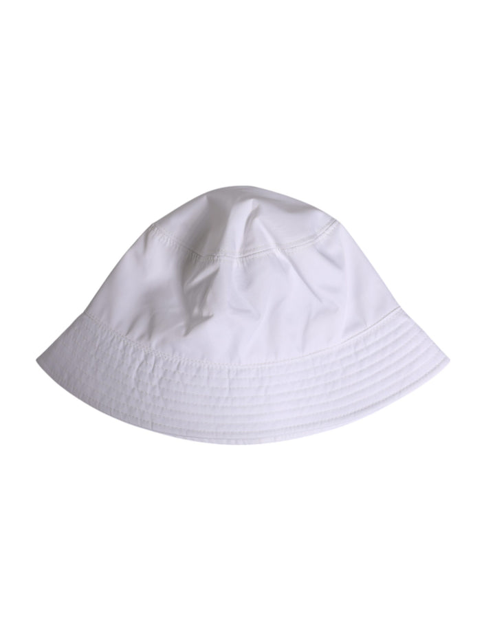 Dolce &amp; Gabbana White Cotton Wide Brim Bucket Hat