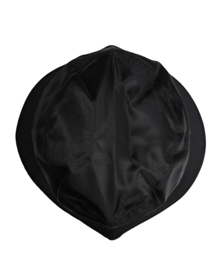 Dolce &amp; Gabbana Black Cotton Wide Brim Bucket Hat