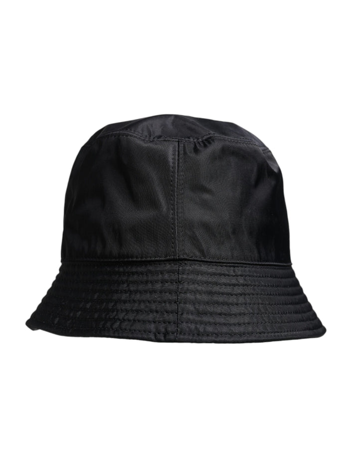 Dolce &amp; Gabbana Black Cotton Wide Brim Bucket Hat