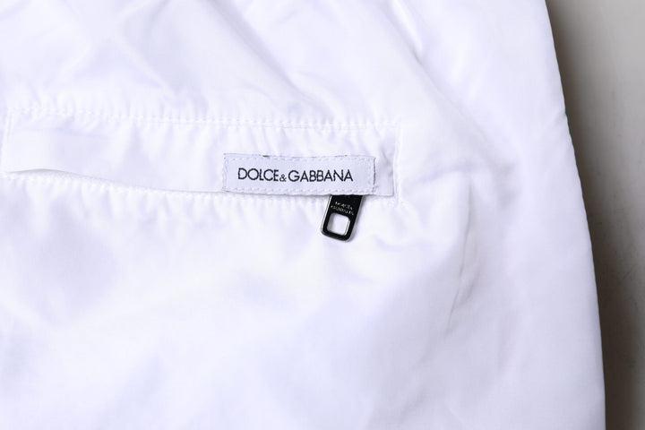 Dolce &amp; Gabbana White Stripes Beachwear Shorts 2 Pc Swimwear