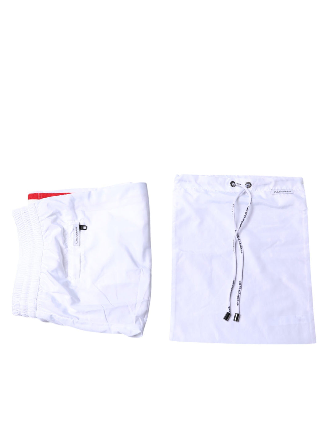Dolce &amp; Gabbana White Stripes Beachwear Shorts 2 Pc Swimwear