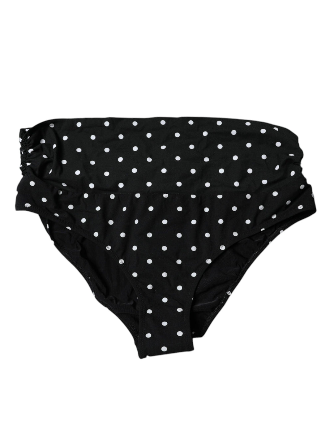Dolce &amp; Gabbana Black Polka Dot Swimsuit Bikini Bottom Swimwear