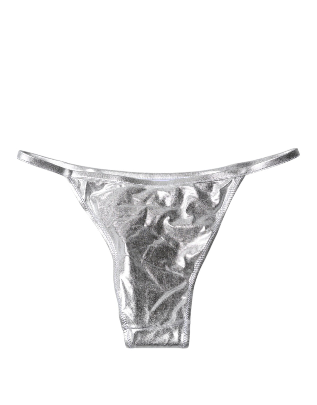 Dolce &amp; Gabbana Silver Polyester Beachwear Bikini Bottom Swimwear