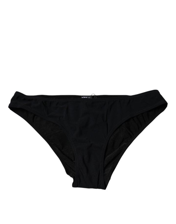 Dolce &amp; Gabbana Black Nylon Stretch Mid Waist Panty Underwear