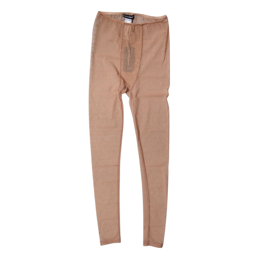 Dolce &amp; Gabbana Nude Beige Logo Lace Lingerie Pants Underwear