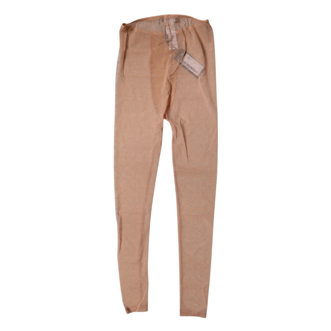 Dolce &amp; Gabbana Nude Beige Logo Lace Lingerie Pants Underwear