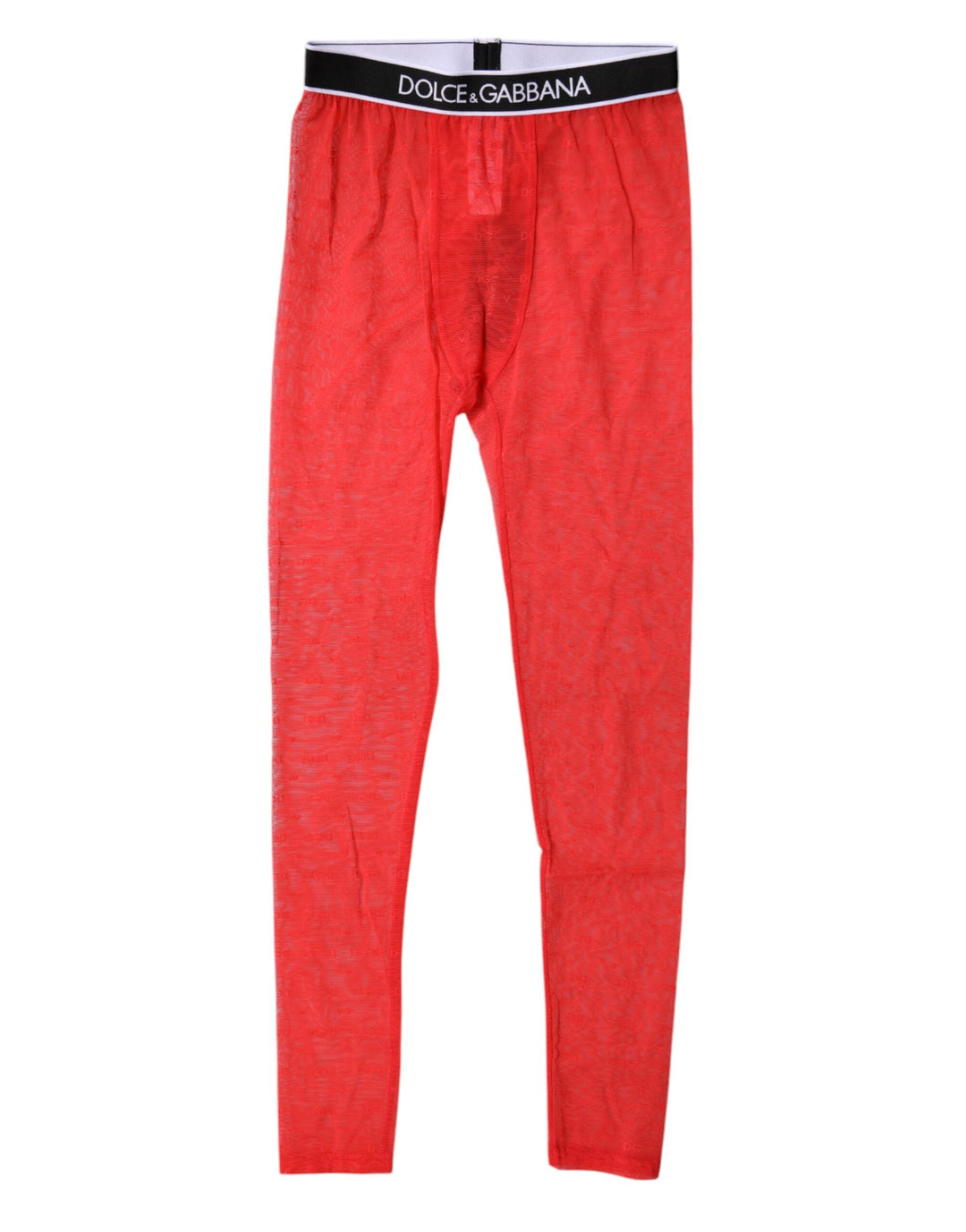 Dolce &amp; Gabbana Red Logo Lace Lingerie Tight Pants Underwear