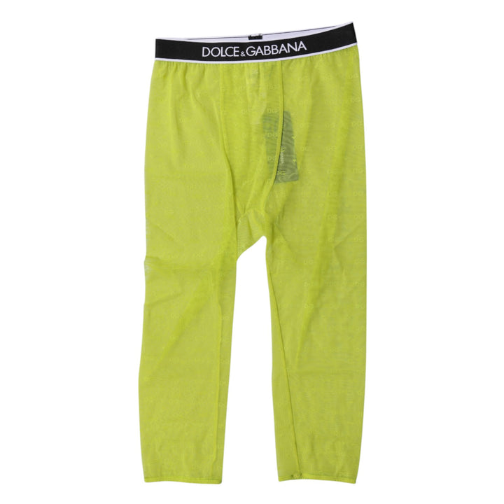 Dolce &amp; Gabbana Green DG Logo Nylon Cropped Tights Underwear