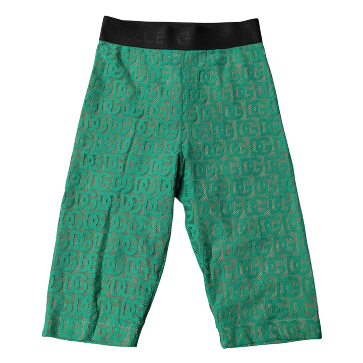 Dolce &amp; Gabbana Green Logo Monogram Cropped Tights Underwear