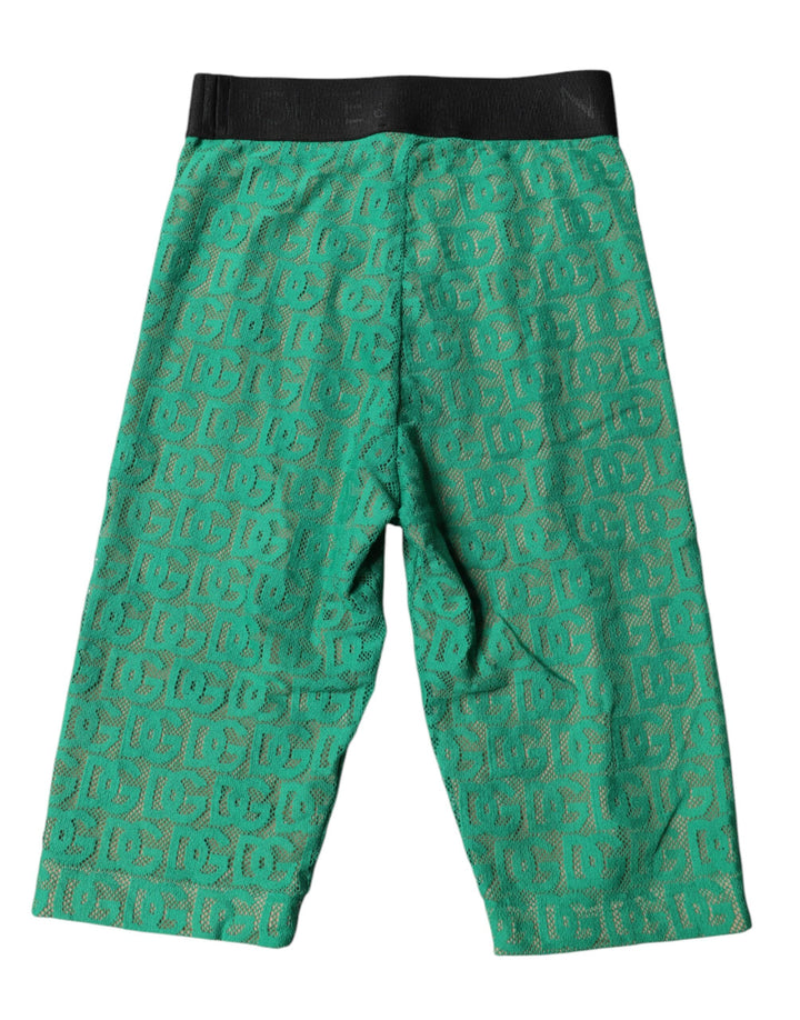Dolce &amp; Gabbana Green Logo Monogram Cropped Tights Underwear