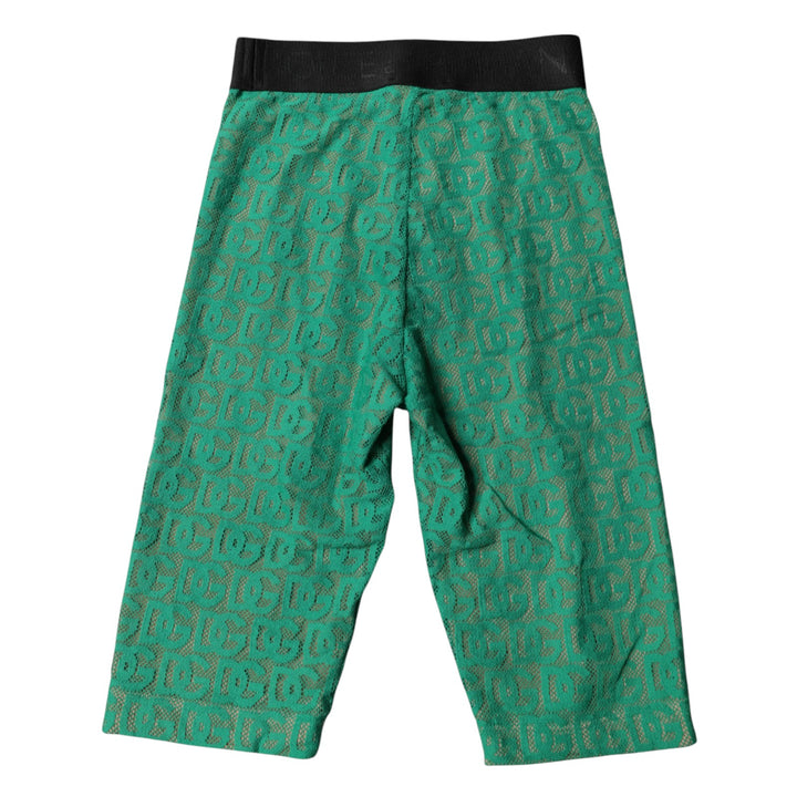 Dolce &amp; Gabbana Green Logo Monogram Cropped Tights Underwear