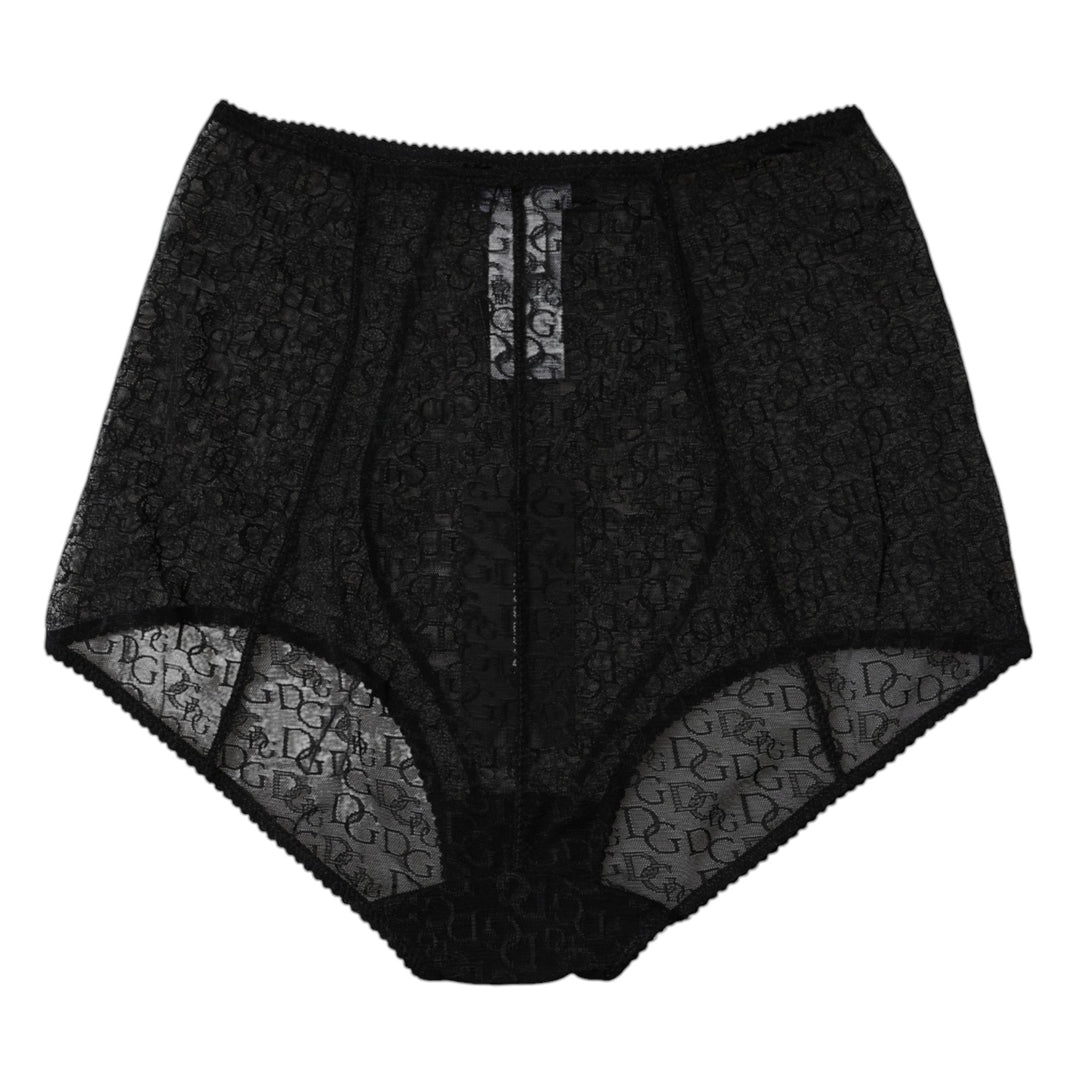 Dolce &amp; Gabbana Black Logo Girdle High Waist Panty Underwear