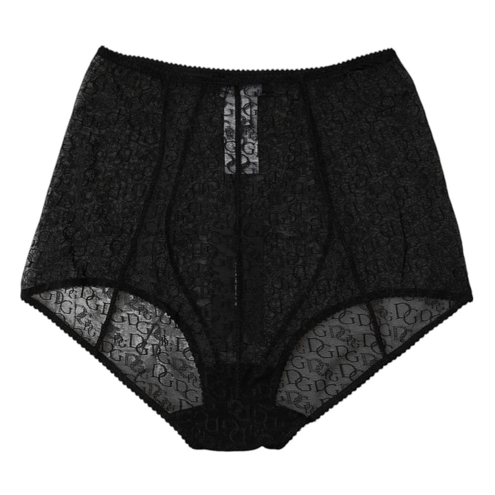 Dolce &amp; Gabbana Black Logo Girdle High Waist Panty Underwear