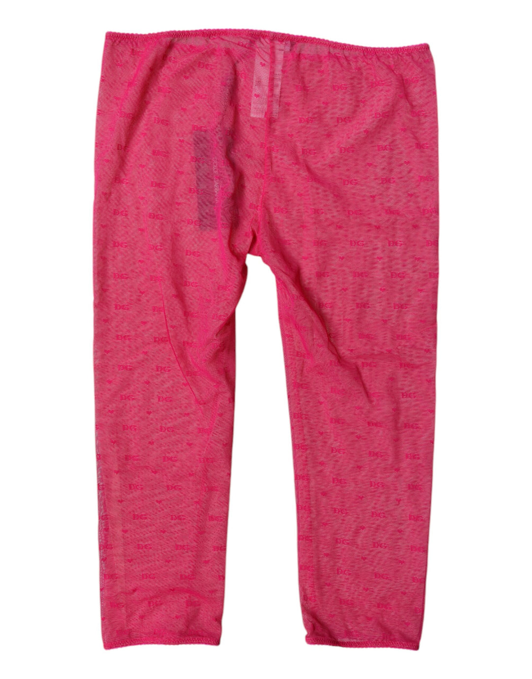 Dolce &amp; Gabbana Fuchsia Logo Lace Lingerie Cropped Tight Underwear