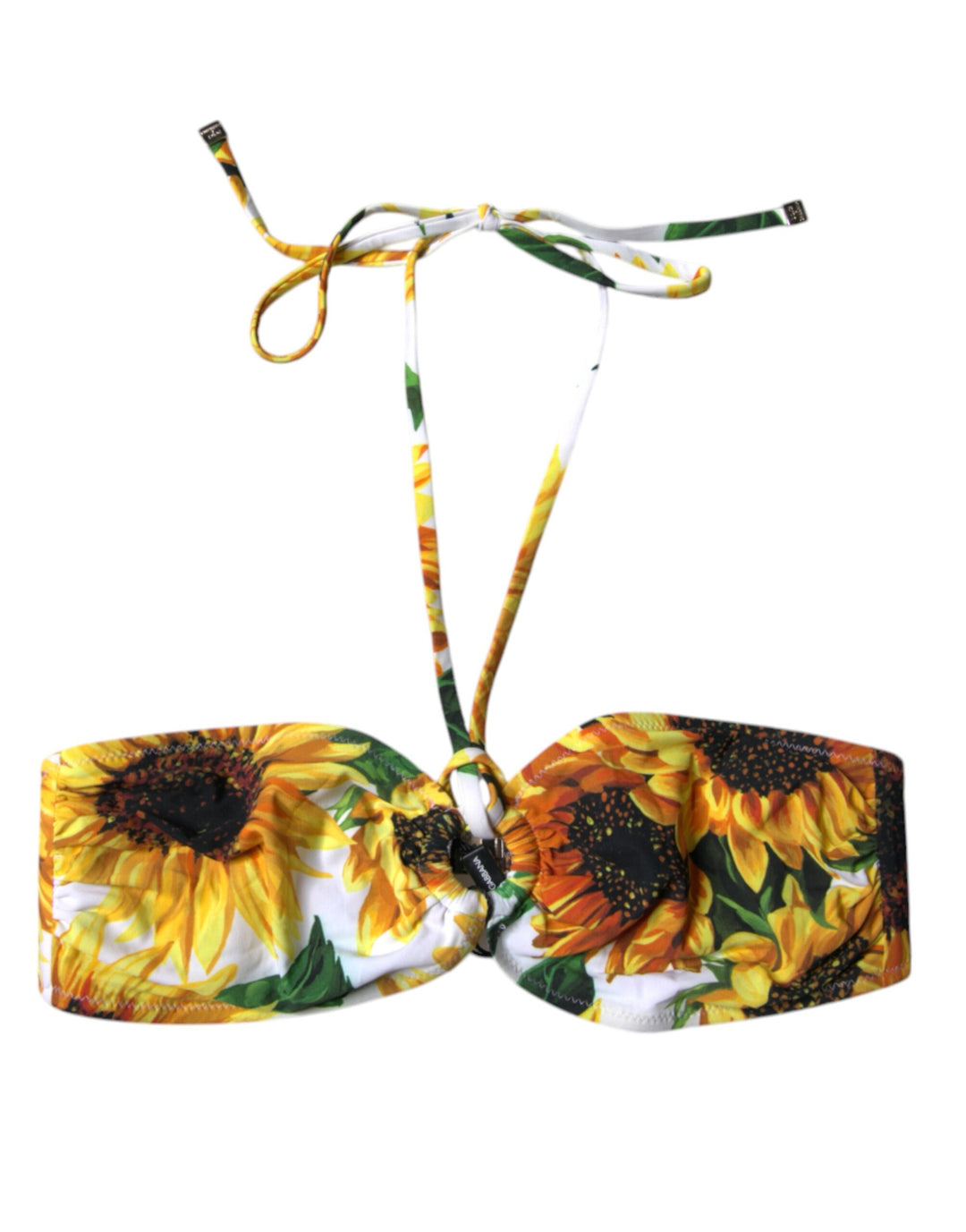 Dolce &amp; Gabbana Multicolor Floral Halter Beachwear Bikini Top Swimwear
