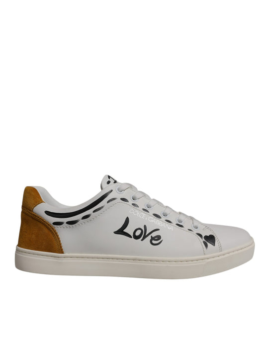 Baskets basses en daim blanc Dolce &amp; Gabbana