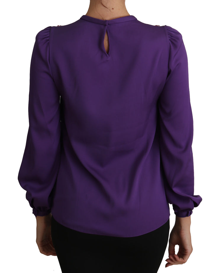 Dolce &amp; Gabbana Purple Blouse Prince  Fairy Tale Embellished  Top