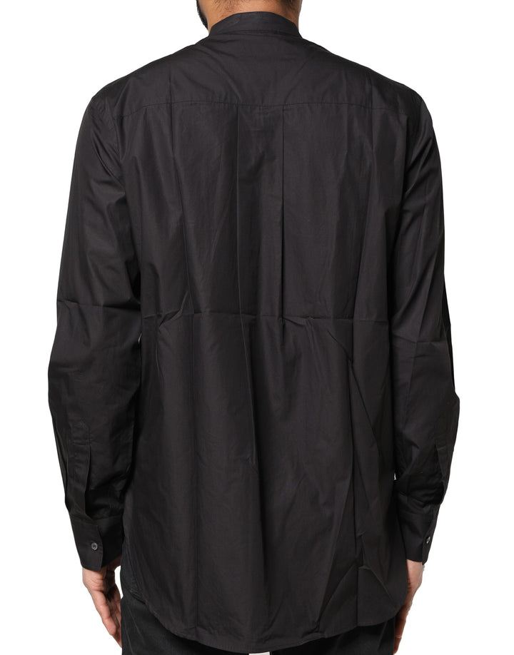 Dolce &amp; Gabbana Black Cotton Button Down Men Casual Shirt