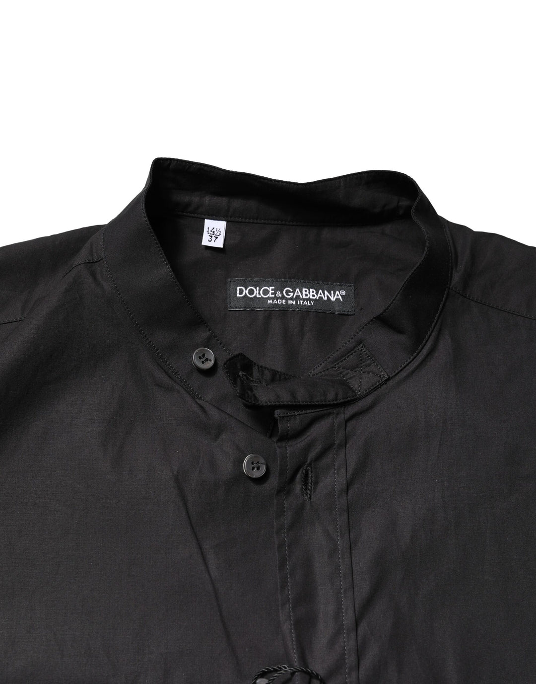 Dolce &amp; Gabbana Black Cotton Button Down Men Casual Shirt