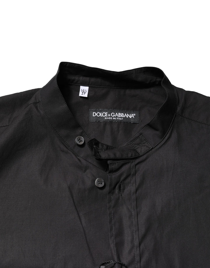 Dolce &amp; Gabbana Black Cotton Button Down Men Casual Shirt