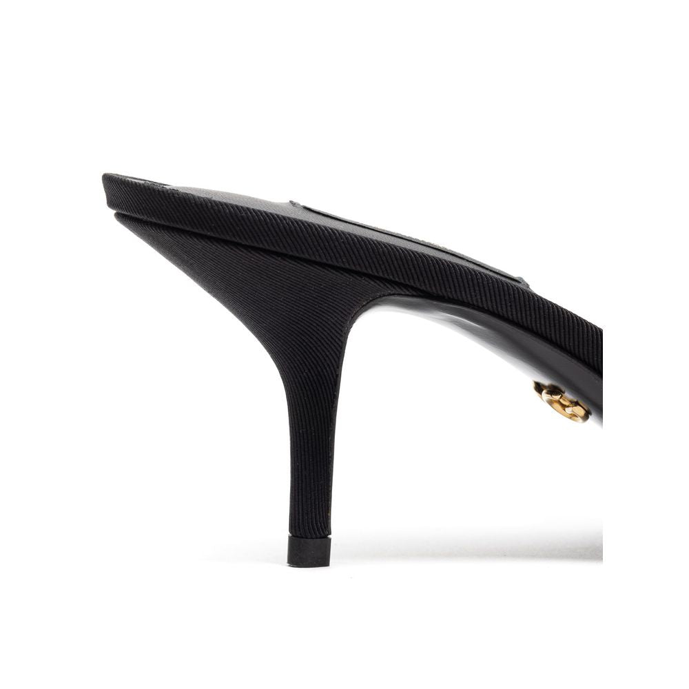 Dolce &amp; Gabbana Black Cotton Mules