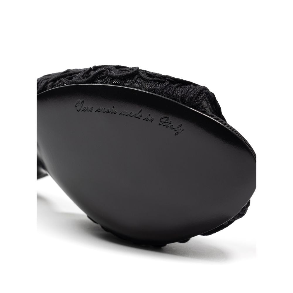Dolce &amp; Gabbana Black Cotton Mules