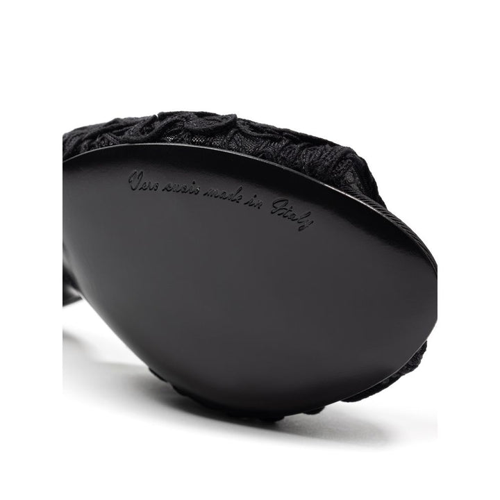 Dolce &amp; Gabbana Black Cotton Mules