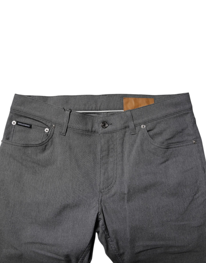 Dolce &amp; Gabbana Gray Cotton Stretch Skinny Denim Jeans