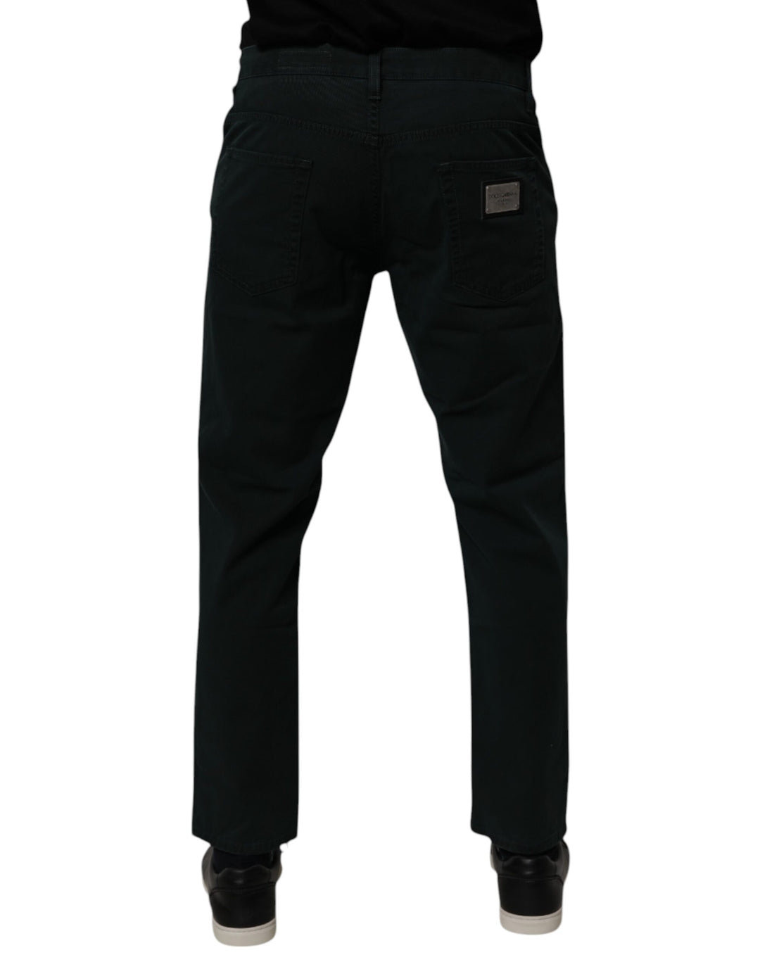 Dolce &amp; Gabbana Dark Green Cotton Loose Men Denim Jeans
