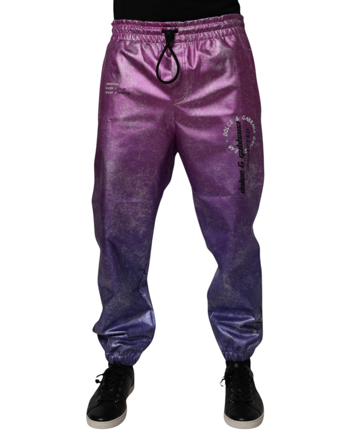 Pantalon de jogging bicolore rose violet Dolce &amp;amp; Gabbana