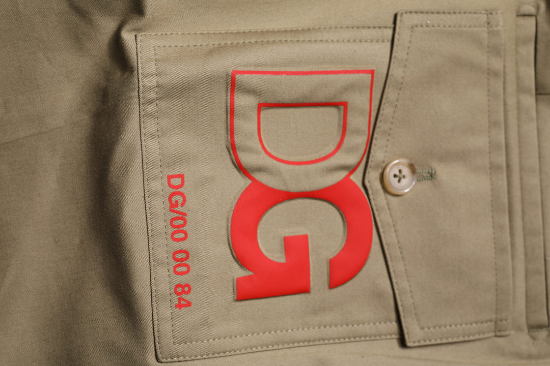 Dolce &amp; Gabbana Dark Khaki Cotton Tapered Pants