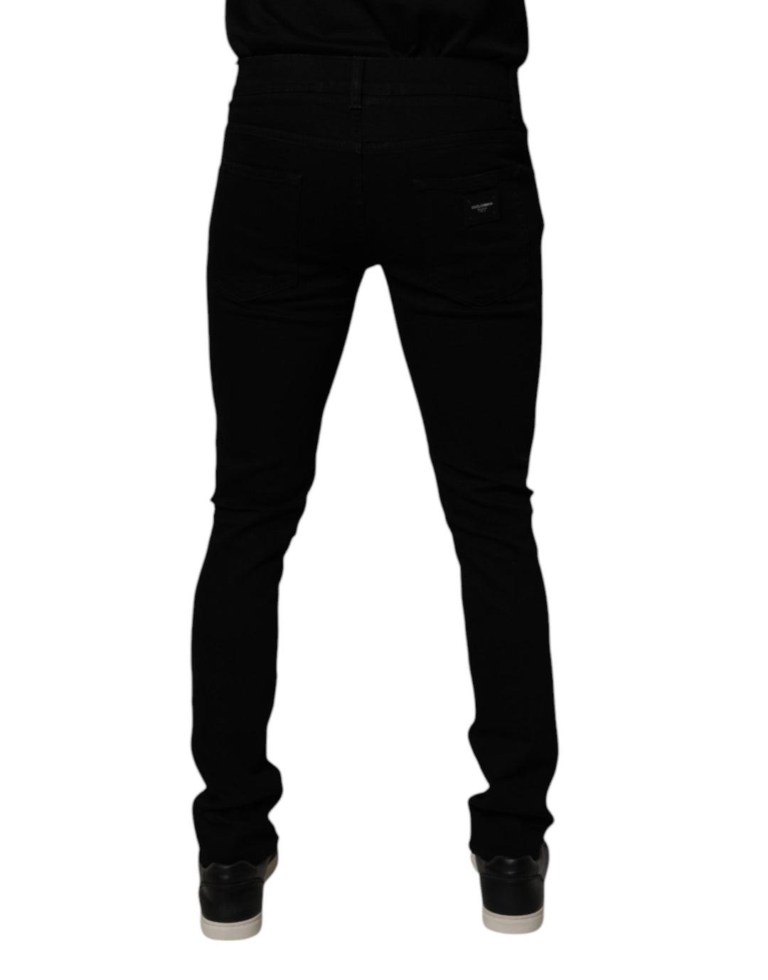 Dolce &amp; Gabbana Black Cotton Stretch Skinny Men Denim Jeans