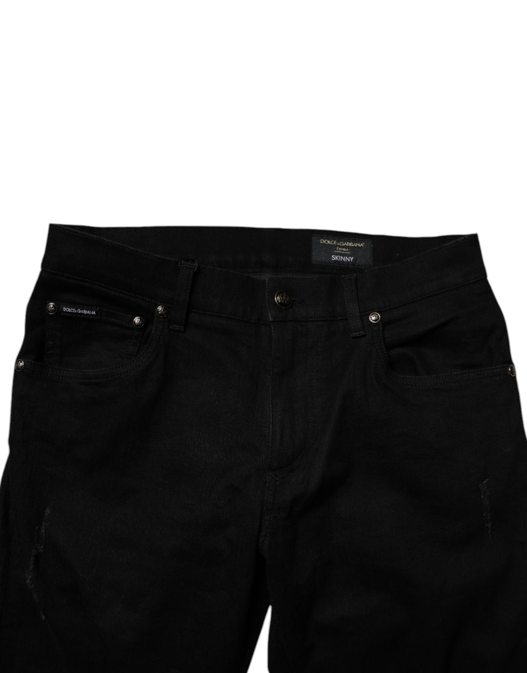 Dolce &amp; Gabbana Black Cotton Stretch Skinny Men Denim Jeans