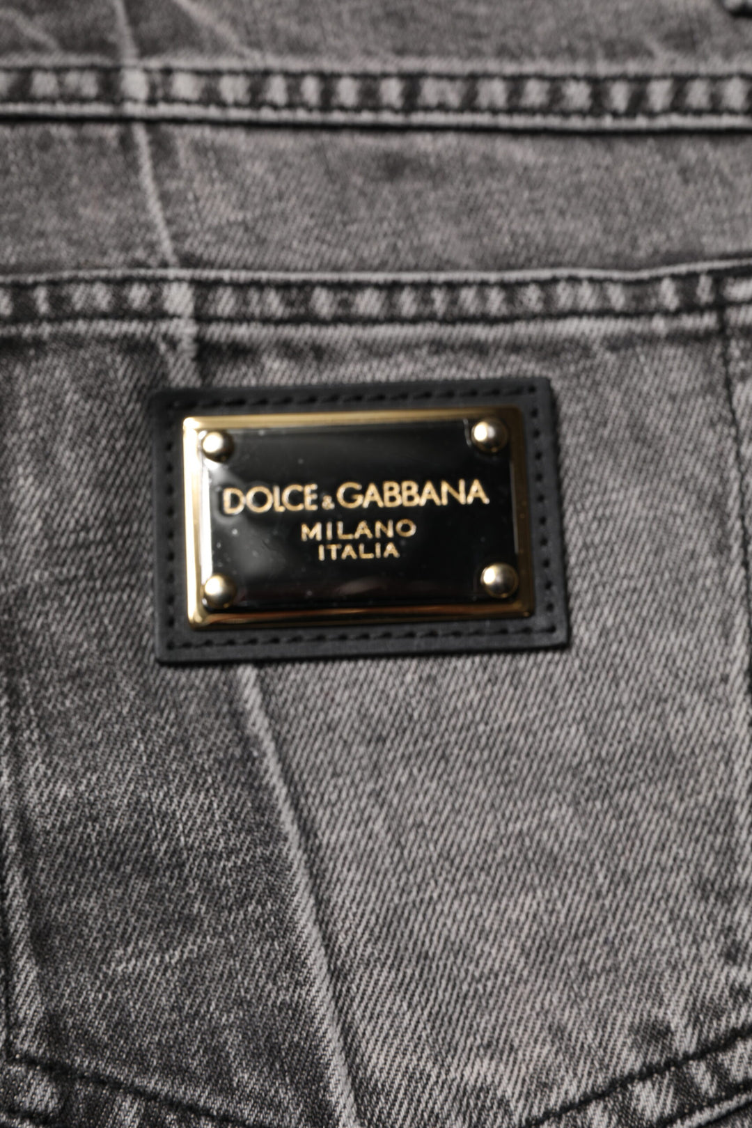 Jean en denim de coton gris bicolore Dolce &amp;amp; Gabbana