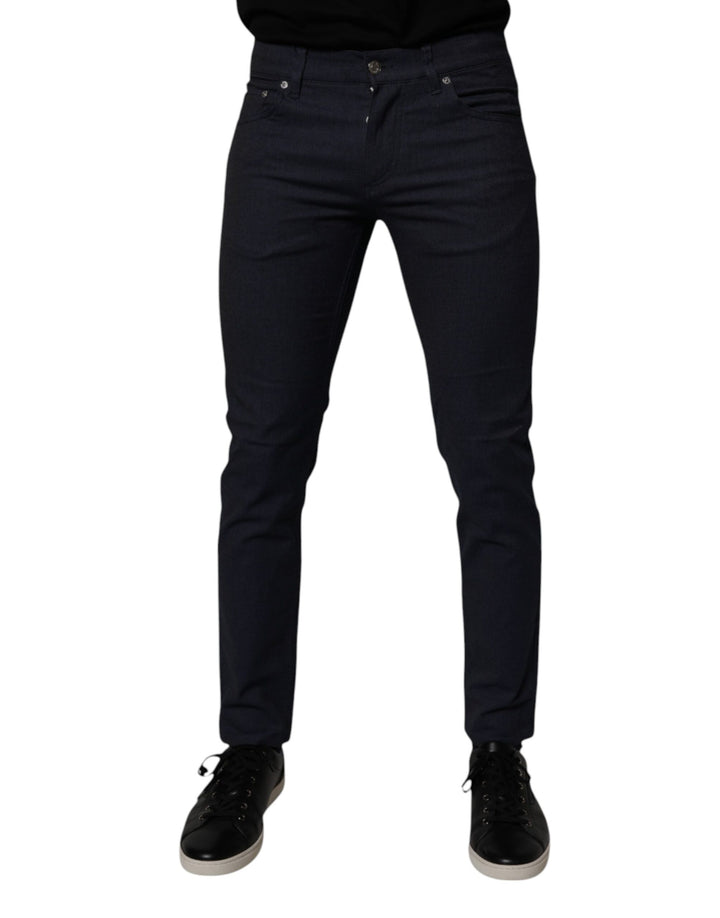 Dolce &amp; Gabbana Dark Blue Cotton Stretch Skinny Denim Jeans