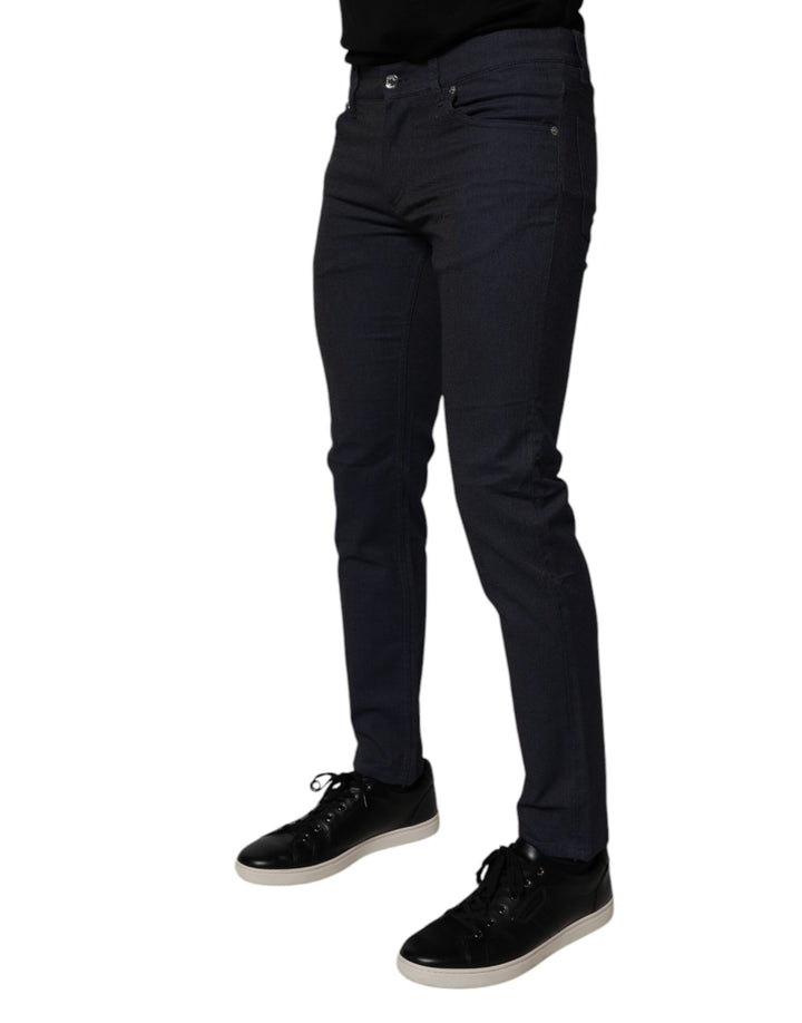 Dolce &amp; Gabbana Dark Blue Cotton Stretch Skinny Denim Jeans