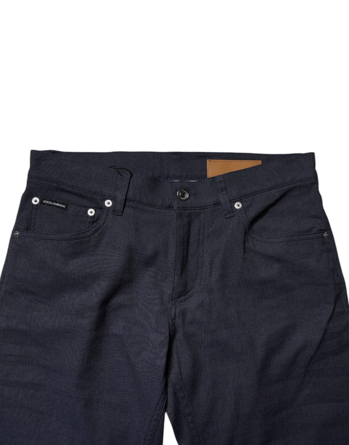 Dolce &amp; Gabbana Dark Blue Cotton Stretch Skinny Denim Jeans