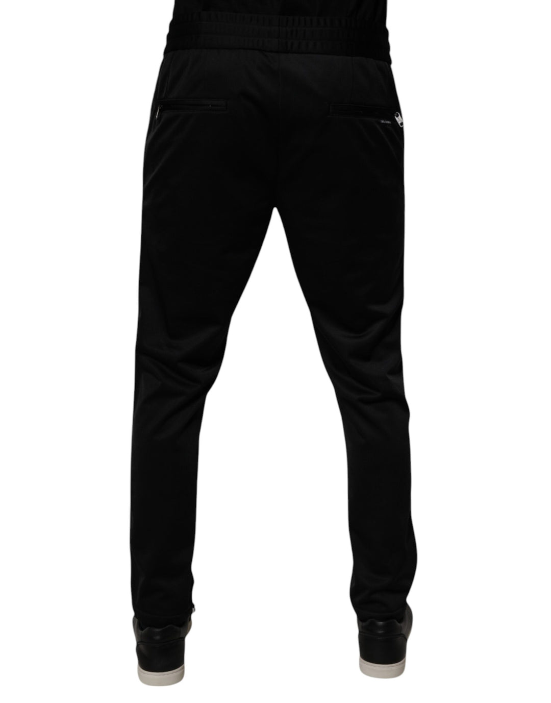 Dolce &amp; Gabbana Black Polyester Men Jogger Sweatpants Pants