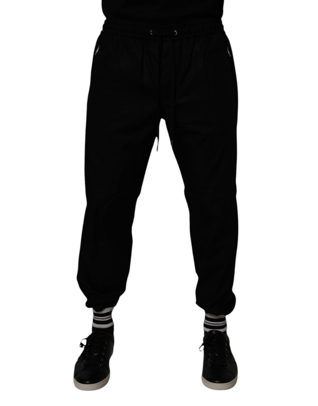 Dolce &amp; Gabbana Black Cotton Men Jogger Sweatpants Pants
