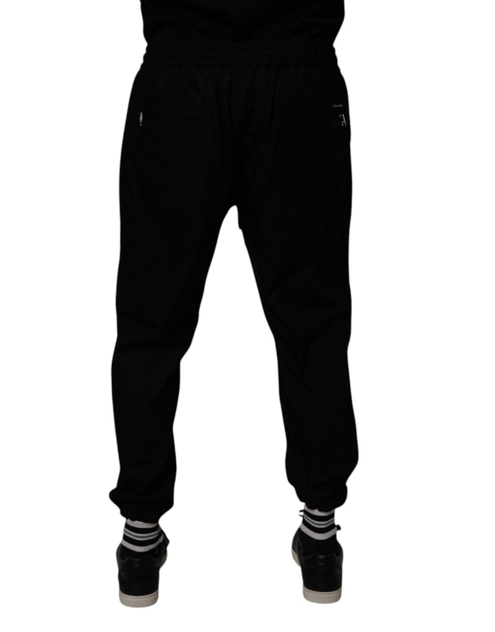 Dolce &amp; Gabbana Black Cotton Men Jogger Sweatpants Pants