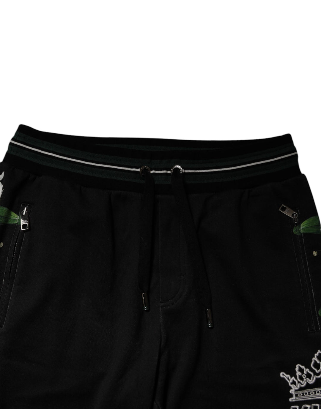 Dolce &amp; Gabbana Black Floral King Men Jogger Sweatpants Pants