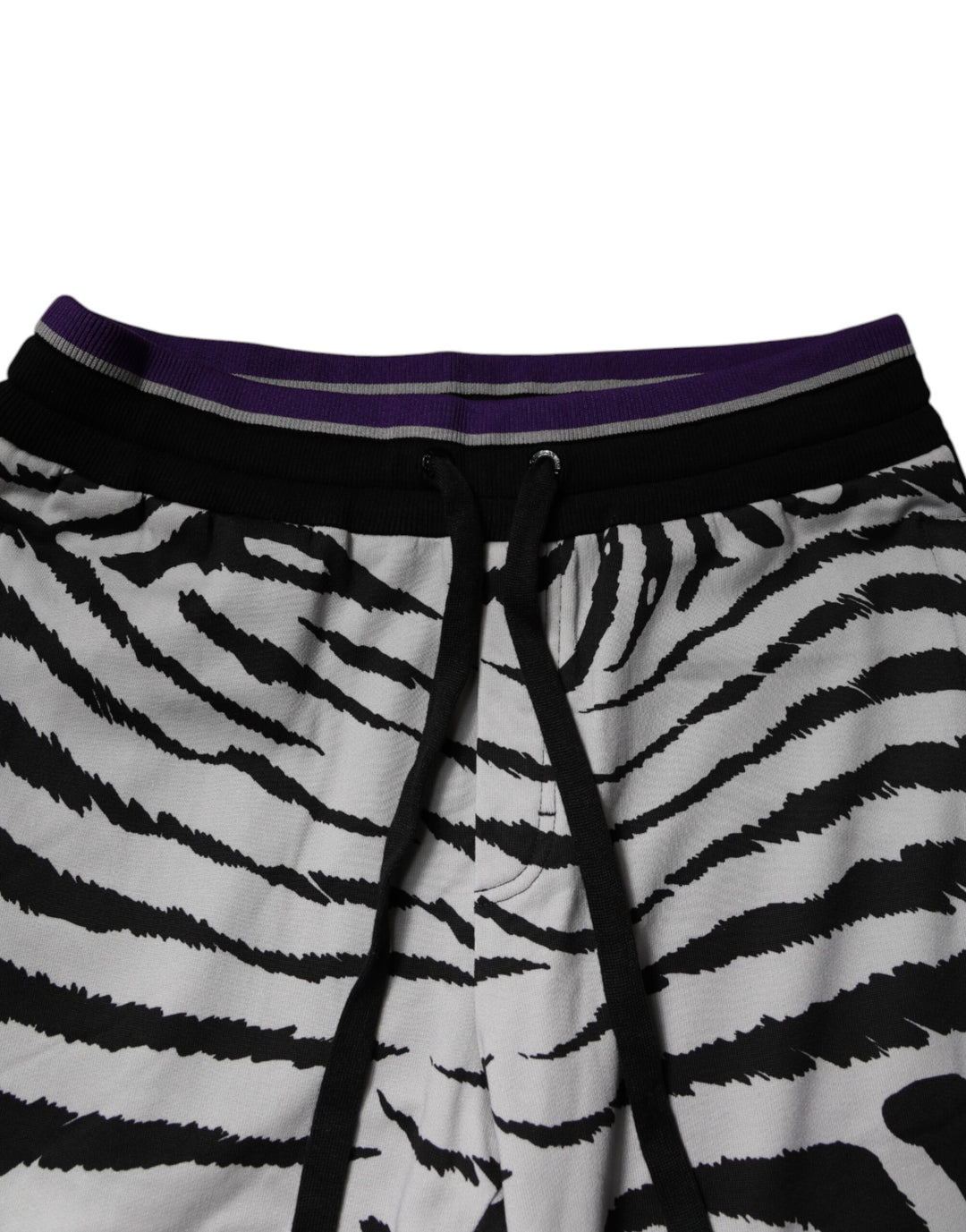 Dolce &amp; Gabbana Black White Zebra Men Jogger Sweatpants Pants