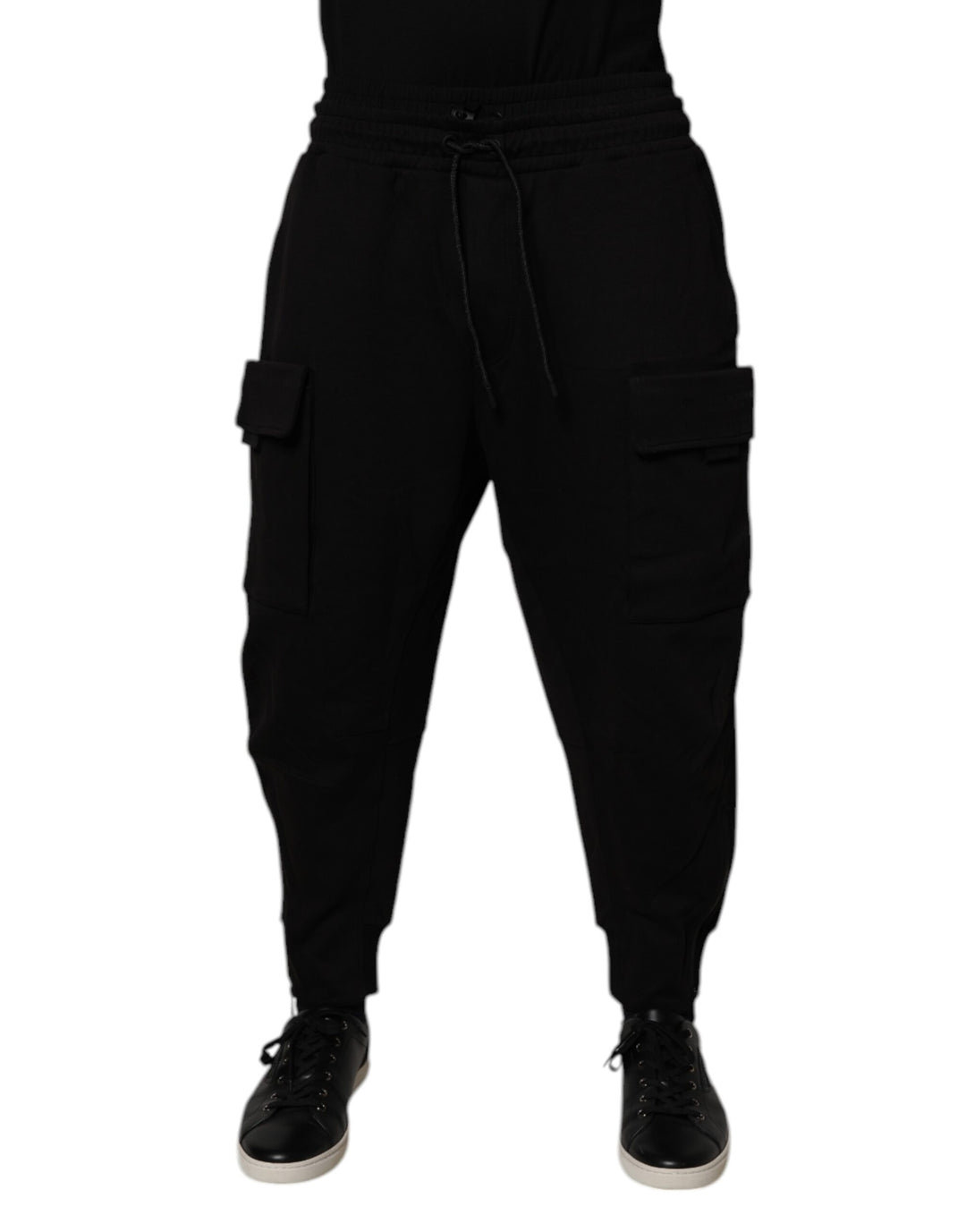 Pantalon de jogging cargo en coton noir Dolce &amp;amp; Gabbana pour homme