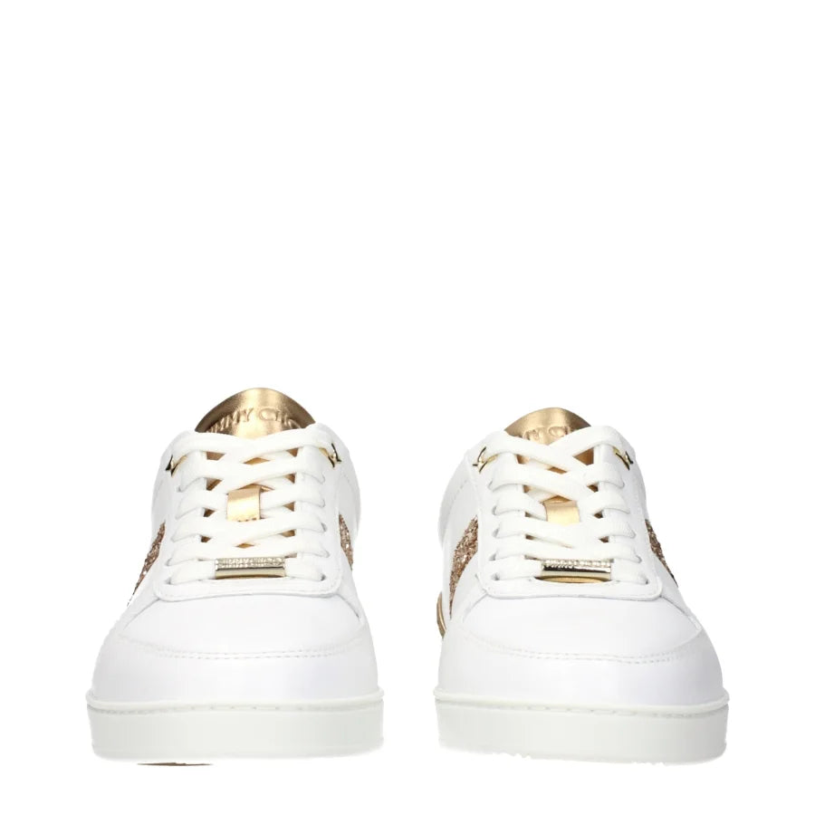 Jimmy Choo White Leather Low Top Sneakers
