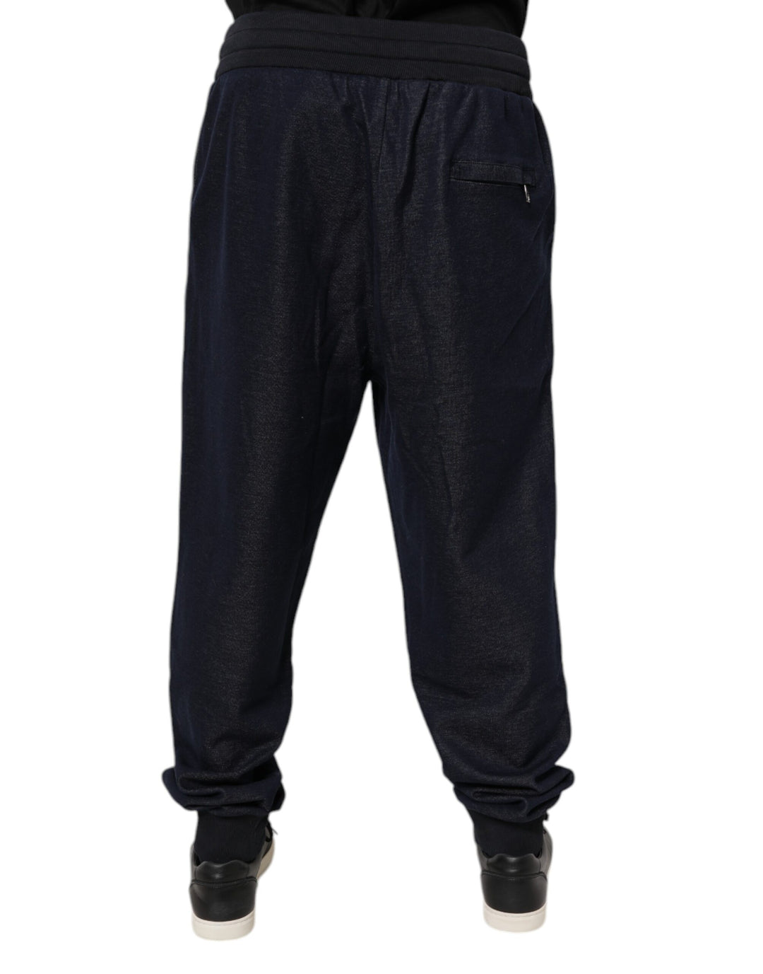 Dolce &amp; Gabbana Black Jacquard Jogger Men Sweatpants Pants