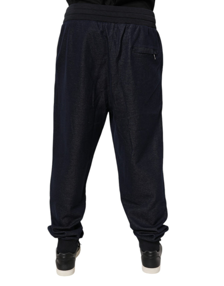 Dolce &amp; Gabbana Black Jacquard Jogger Men Sweatpants Pants