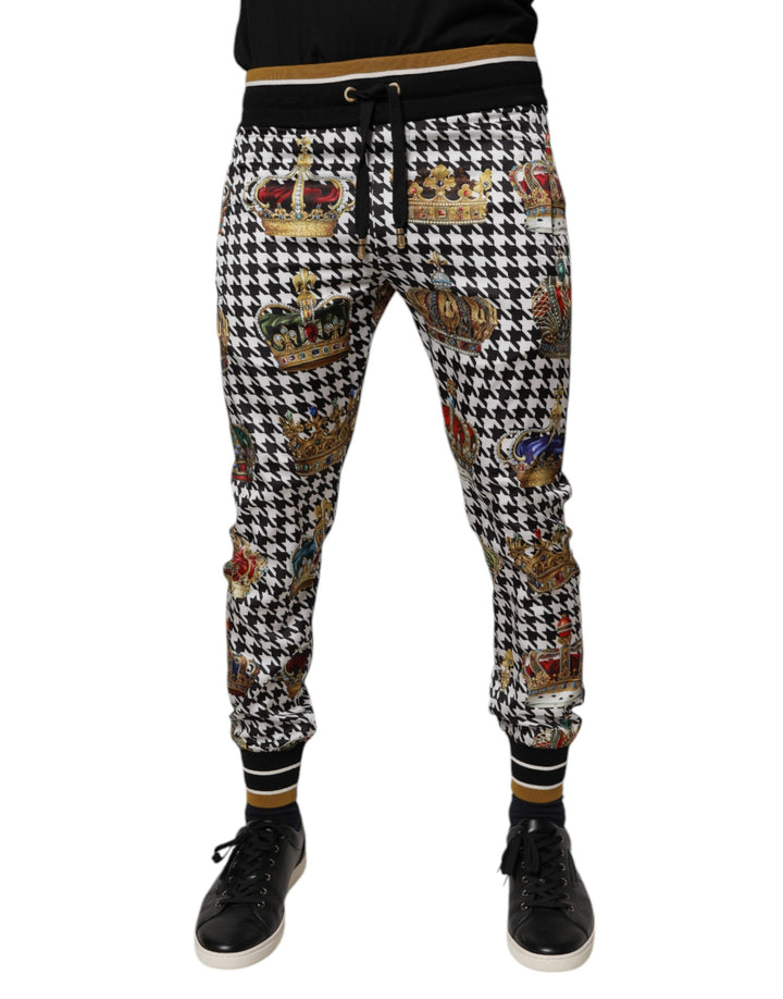 Pantalones deportivos Dolce &amp;amp; Gabbana con corona de pata de gallo multicolor para hombre
